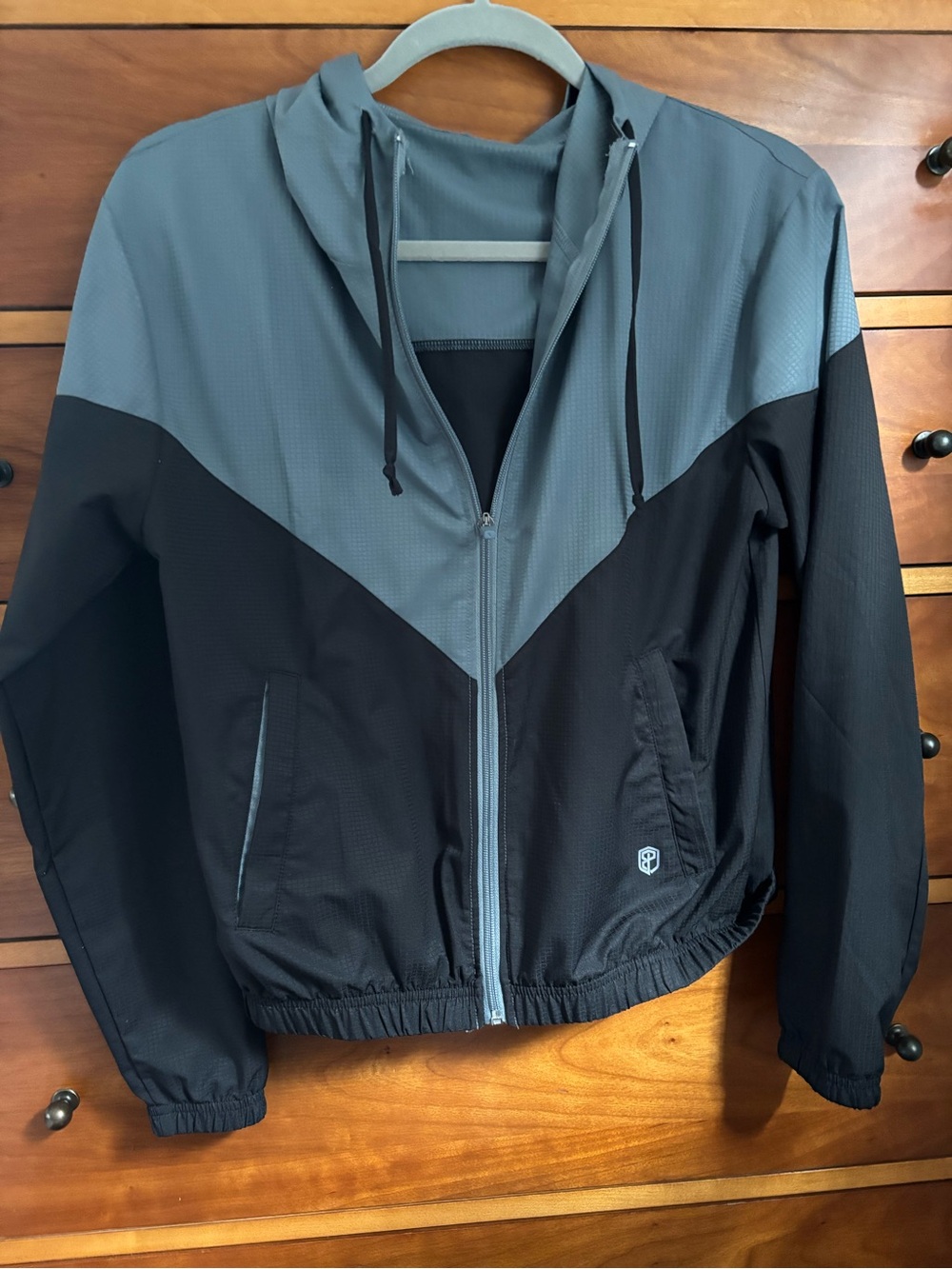 Born Primitive Two-Tone Gray and Black Windbreaker Jacket